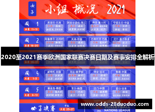 2020至2021赛季欧洲国家联赛决赛日期及赛事安排全解析