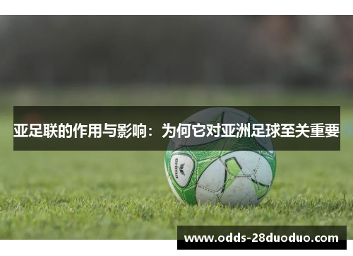 亚足联的作用与影响：为何它对亚洲足球至关重要